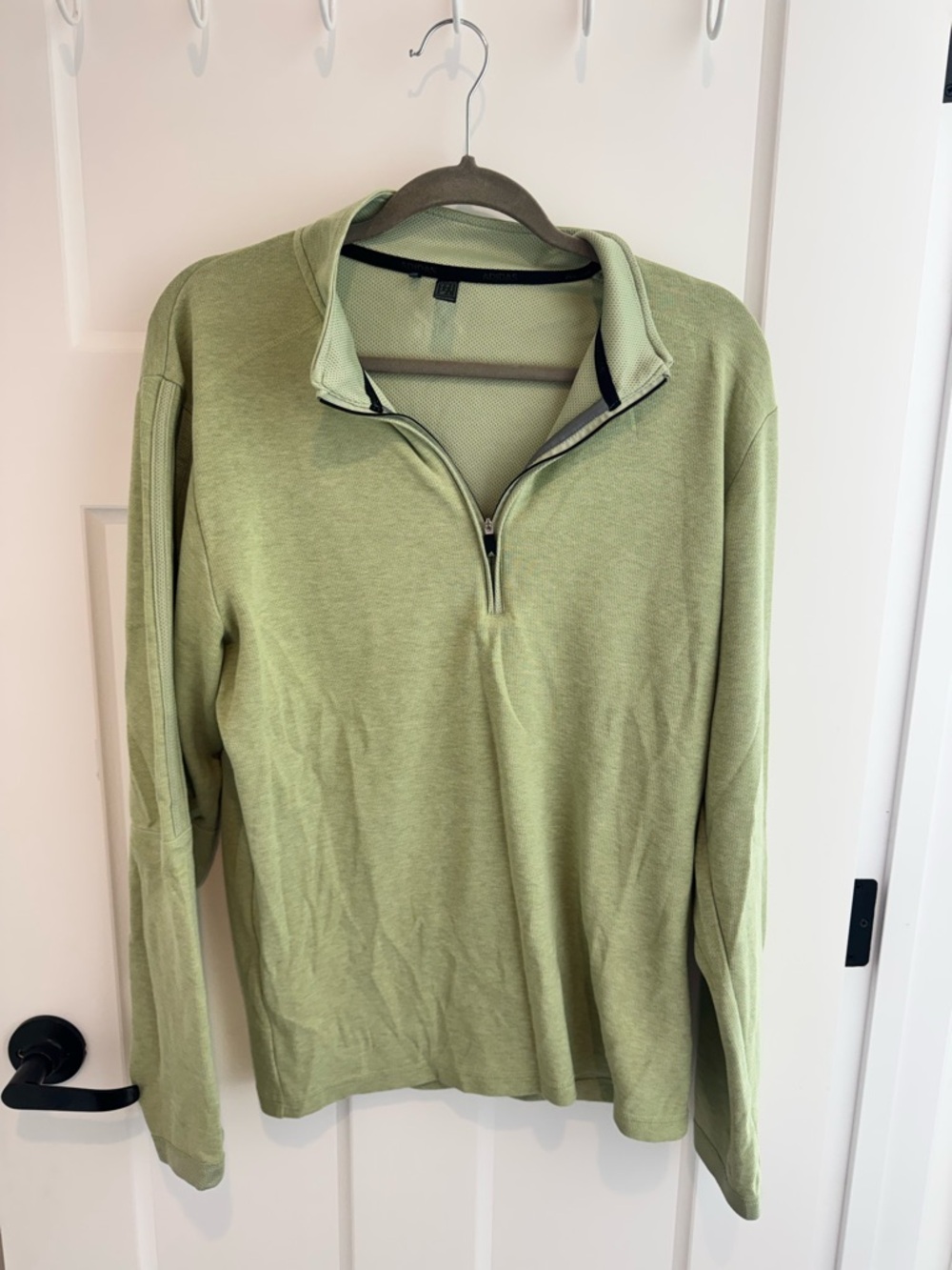 adidas Men's Light Green Half-Zip Sweater
